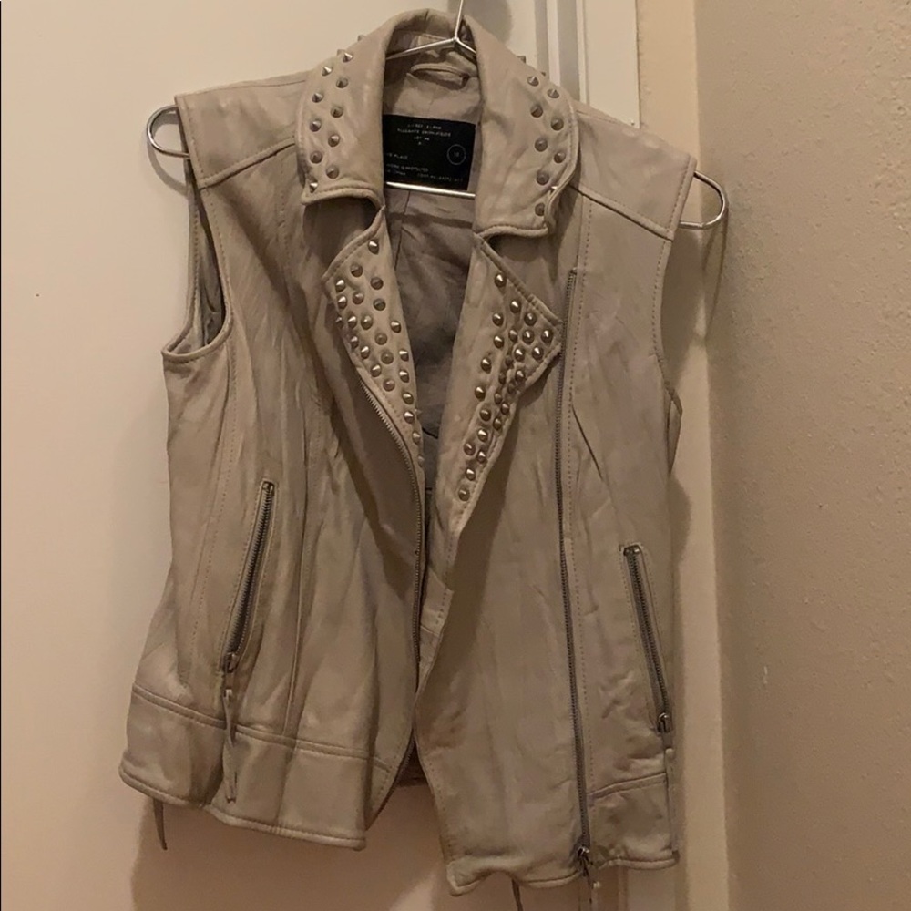 All Saints leather spiked vest